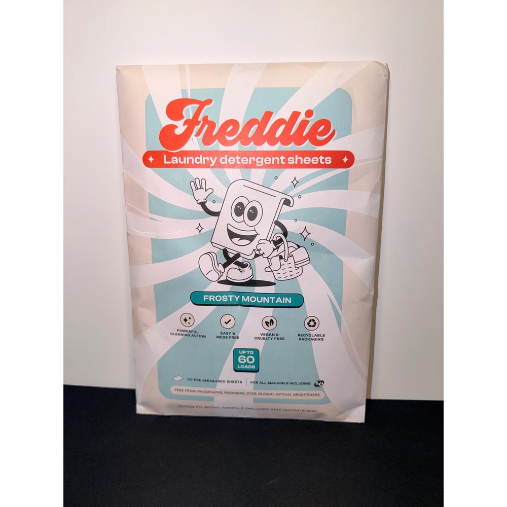 Freddie Laundry Detergent Sheets Frosty Mountain Scent 30 Count Up to 60 Loads